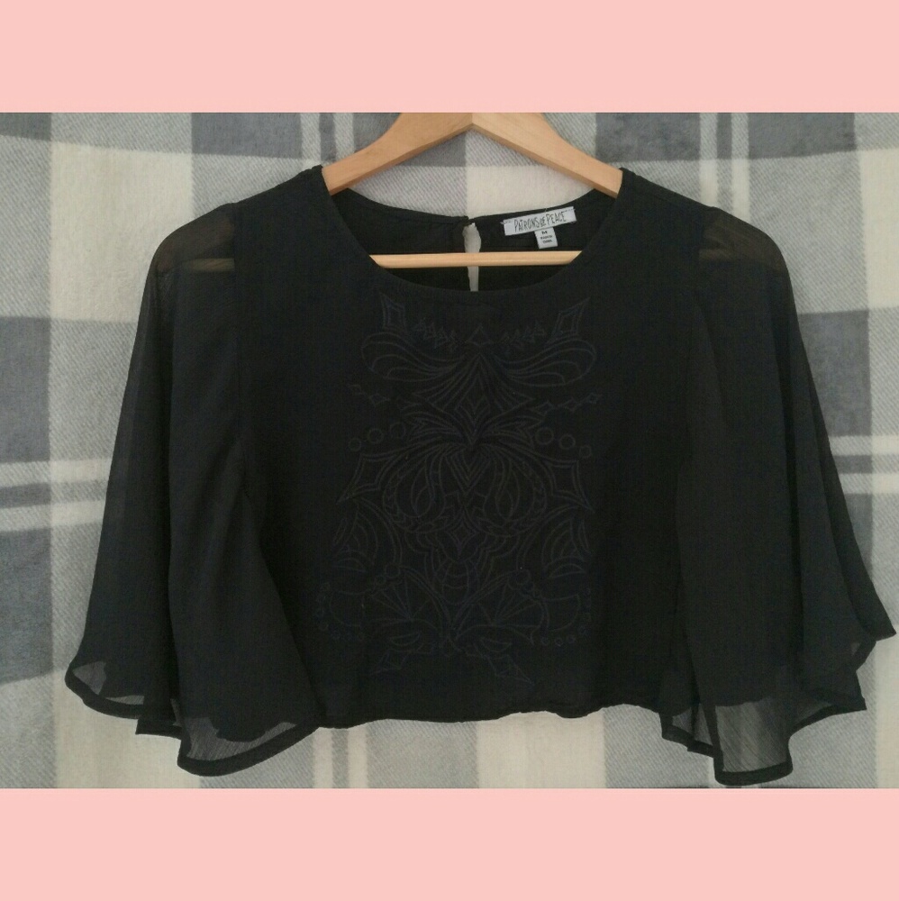 M Black Patrons of Peace Crop Top